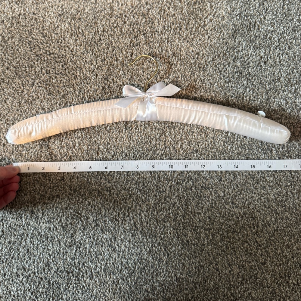 White satin decorative wedding hanger